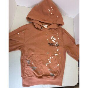 Helmut Lang Standard Painter Hoodie Paint Splatters Unisex X Small Y2K Pocket